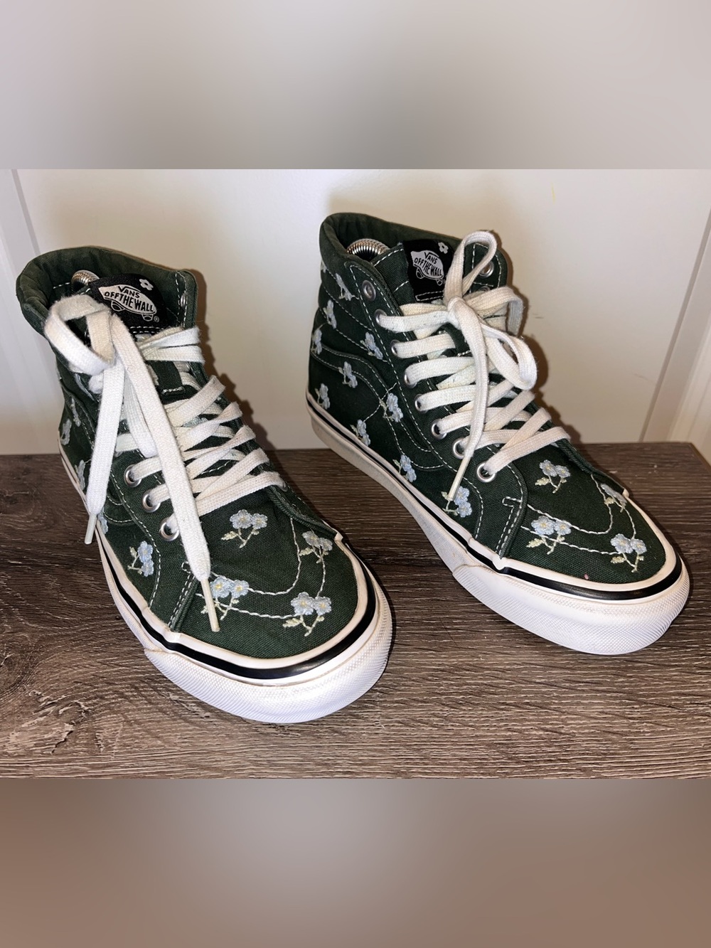 Vans x Sandy Liang Sk8 Hi Womens 7.5 Shoes Green Floral Print Flower Canvas
